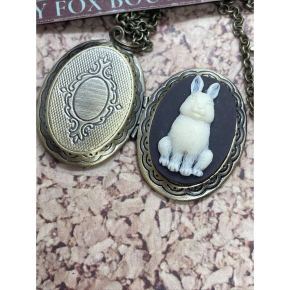 BIRTHDAY GIFT MOM DAUGHTER WIFE GRANDMA BUNNY RABBIT LOCKET PHOTO NECKLACE NEW - Picture 12 of 14